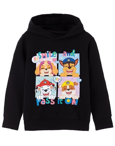 Sweat à capuche Paw Patrol filles noir vêtement chaud enfant avec Skye et Chase