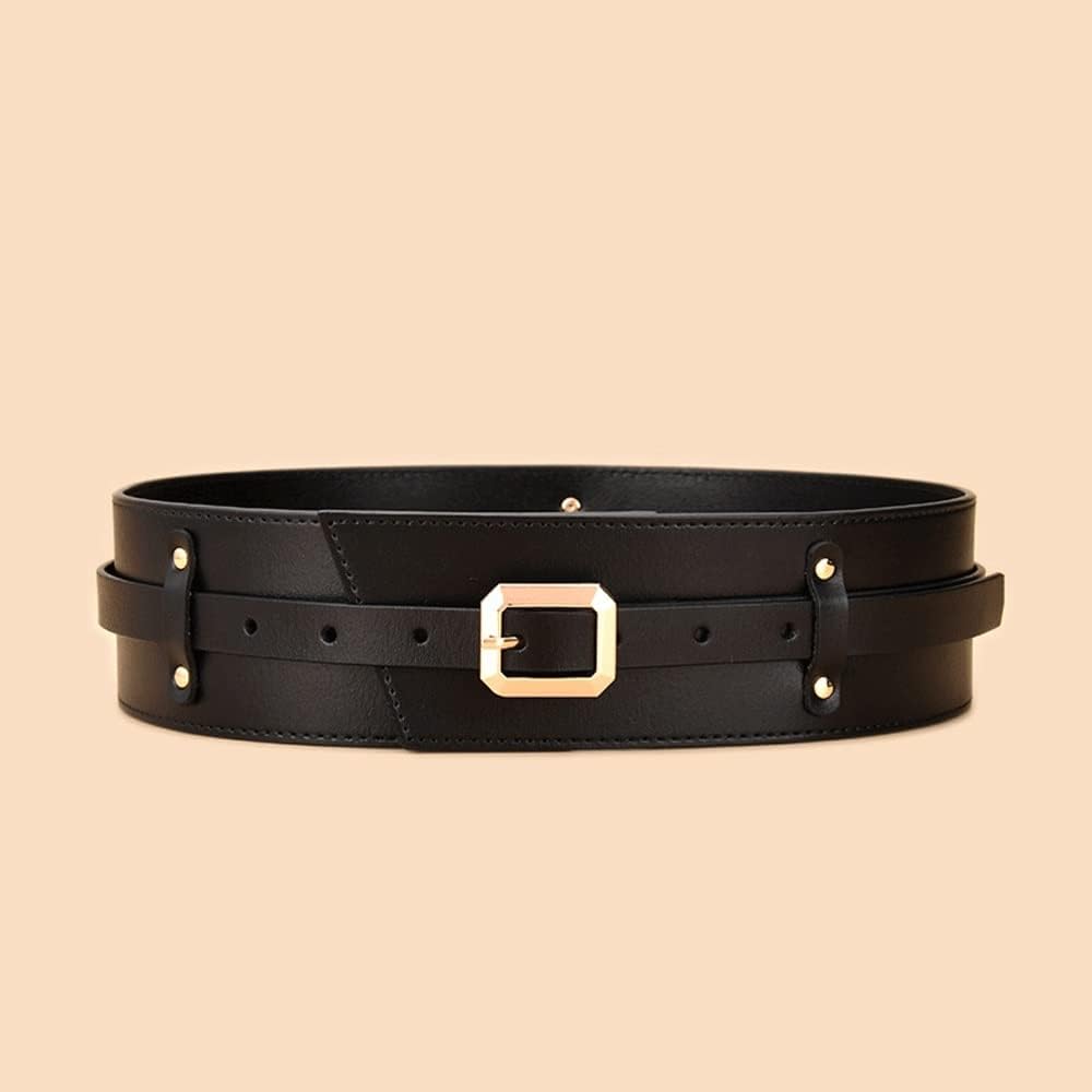 Women Leather Belt Cinch Waistband Dress Windbreaker Coat Clothing Accessory Lady Belt (Color : A, Size : 90cm)