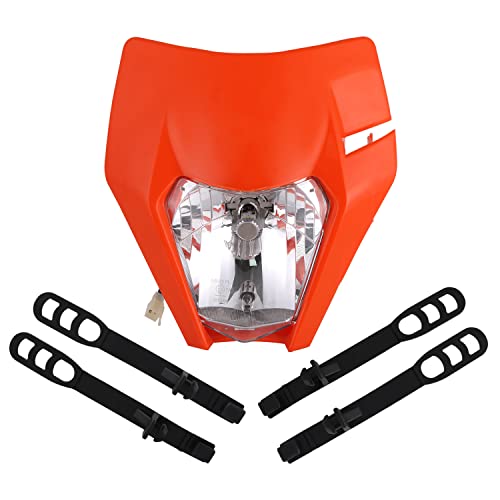 JFG RACING Mascherina Faro Moto,Faro Giorno Running per EXC EXCF XC XCF XCW XCFW SX SXF SXS SMR 125 250 350 450 500 505 520 530 Dirt Bike Motocross Enduro Supermoto-Arancione