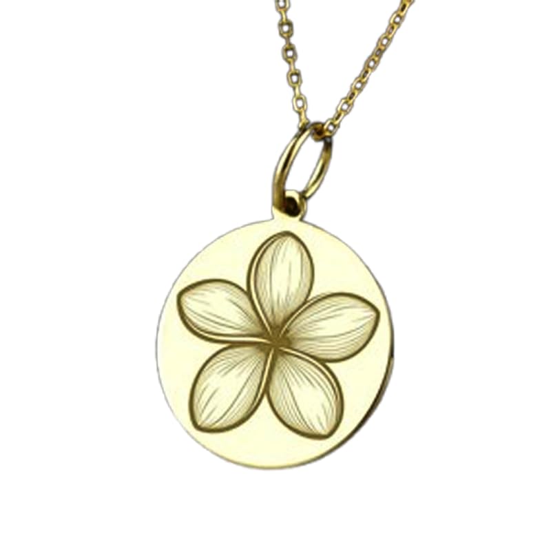 Collier frangipanier argent 925 doré LKBEADS chaîne 45cm