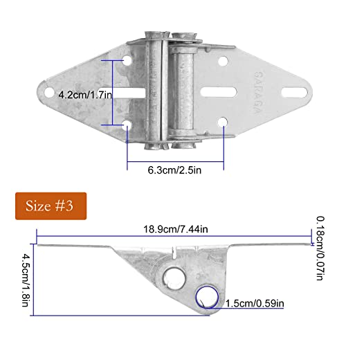 8Pcs Garage Door Hinges #1 #2 #3 Aconnet 18 Gauge Garage Door Hinge With Galvanized Finish Corrosion Resistant Residential/Light Commercial Garage Door Hinges Replacement #TOP5