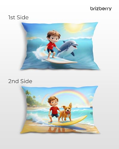 Image of Brizberry Kids Pillow Cushion with Super Soft Fabric | Animal & Cartoon Prints | 12x18 inches (Design 9)
