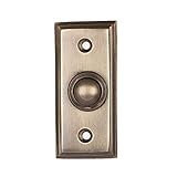 Wired Brass Doorbell Chime Push Button in Antique Brass Finish Vintage Decorative Door Bell with Easy Installation, 2 9/16' X 1 3/16'