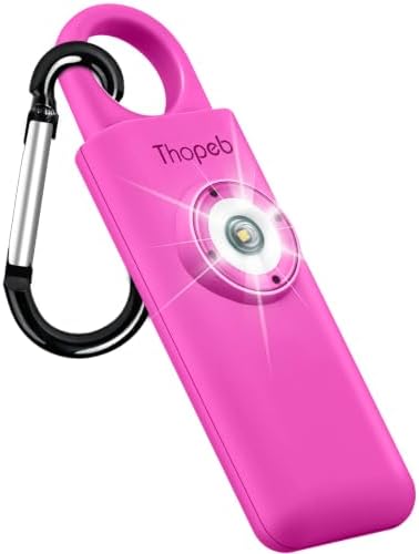 Thopeb Taschenalarm Extra Laut 130 dB Mit Heller-LED Für Selbstverteidigung Frauen, SOS-Stroboskoplicht, Alarm Für Frauen Unterwegs Mit Schlüsselanhänger – Für Damen, Senioren& Kin