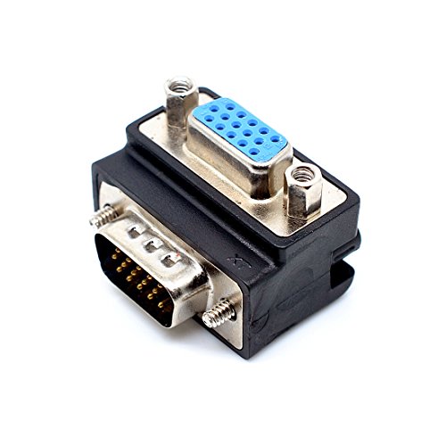 2Pcs Db15 Right Angle Female Vga To Male Vga Cable Adapter 270 Degree Connector #TOP3