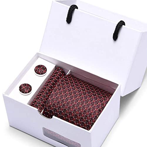 Set de corbata de seda geométrica para hombre