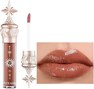 Lip Gloss Lipgloss Lipstick, Waterproof Long Lasting Lipgloss Lip Plumper Gloss Mirror Lip Gloss for Healthy-looking Lips, Honey Butter Brown(#701)