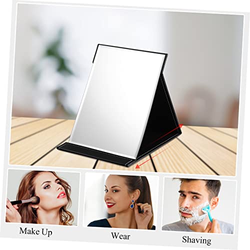 Espejo de maquillaje portátil rectangular pequeño miniatura 7