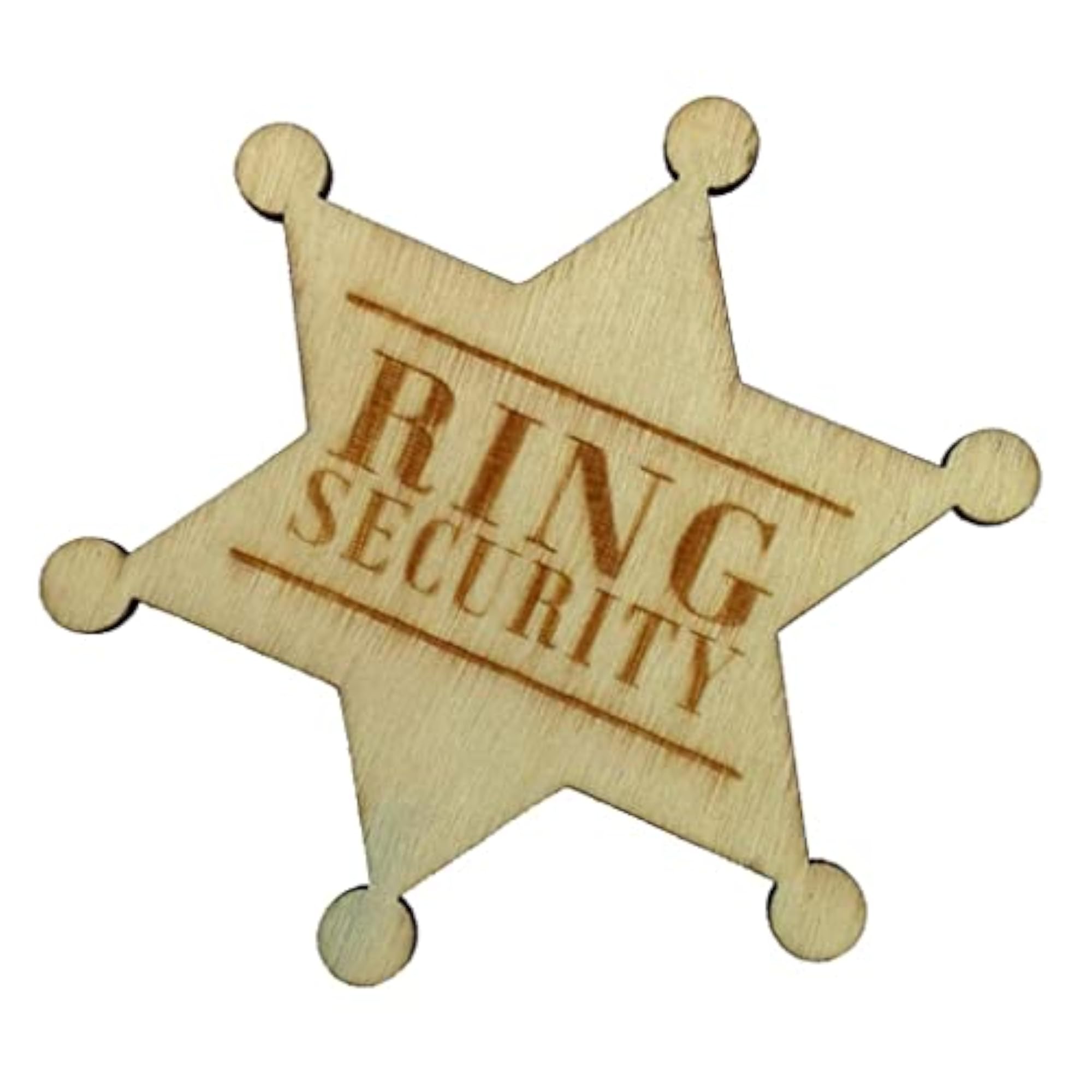 3X Ring Security Badge Pin Wooden Ring Bearer Gift