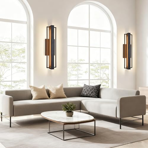 Image of Tarentlight 2 Pack 23-inch Modern Large Outdoor Waterproof LED Wall Light, Aluminum Linear Design, Rustproof & Corrosion-resistant, IP65 25W 3000K, Exterior Lights for Entrance, Hallway, Garage, Porch