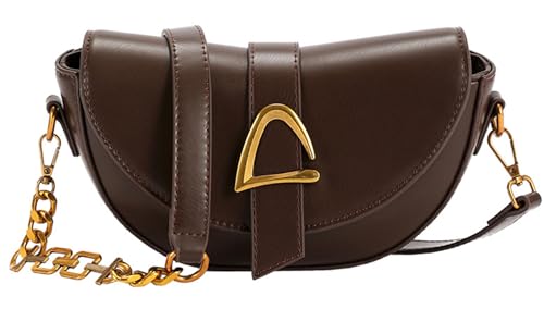 Saddle Tote Bag for Women Vegan Leather Small Purse Shoulder Bag Flip Lock Crossbody Handbag Mini Satchel for Work Travel