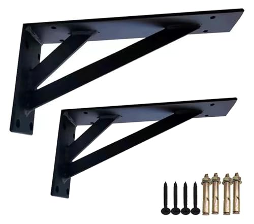 Support étagère triangulaire acier carbone équerre angle droit 50 cm noir
