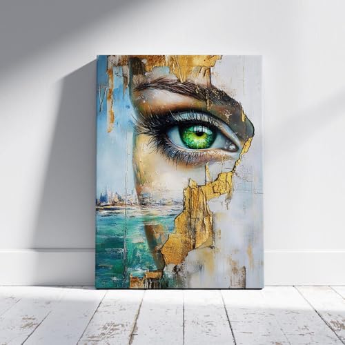 Peinture abstraite yeux verts pour donner de la vie à vos murs