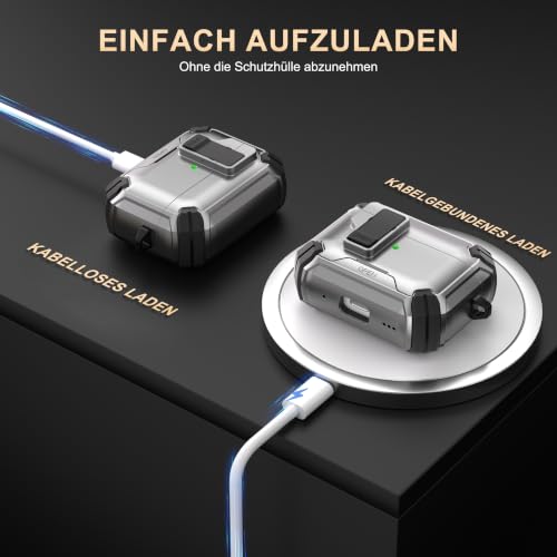 Maxjoy Etui na słuchawki AirPods Pro 3 z zamknięciem magnetycznym, srebrne