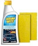 Cerama Bryte Combo Kit Pads & Removes Tough Stains Cooktop and Stove Top Cleaner for Glass - Ceramic Surfaces, 10 Ounces