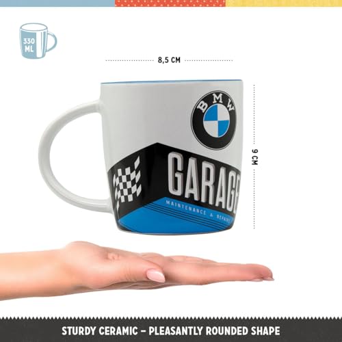 Nostalgic-Art Retro Coffee Mug 330ml BMW - Garage - Gift Idea for BMW Accessories Fans Original Licensed Product (OLP) Ceramic Mug Vintage Design