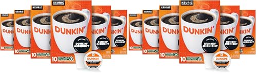 Image of Dunkin' Midnight Dark Roast Coffee, 60 Keurig K-Cup Pods, (Pack of 12)