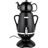 Almina Semawar Samowar Elektrisch 1850-2200W 4,4 liter 44Tassen Samovar Türkisch Tee Farbe Schwarz | z1838
