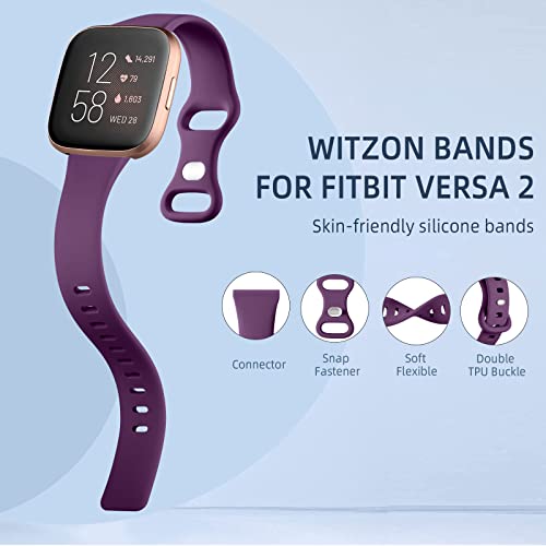 Pacote com 4 pulseiras de silicone compatíveis com Fitbit Versa Lite/SE/Versa 2 pulseiras para mulhe