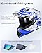 ILM Dual Sport Adventure Motorcycle Helmet with Pinlock Compatible Sun Visor Snowmobile ATV Dirt Bike Off Road Casco Model WS902 (Blue White, XL)