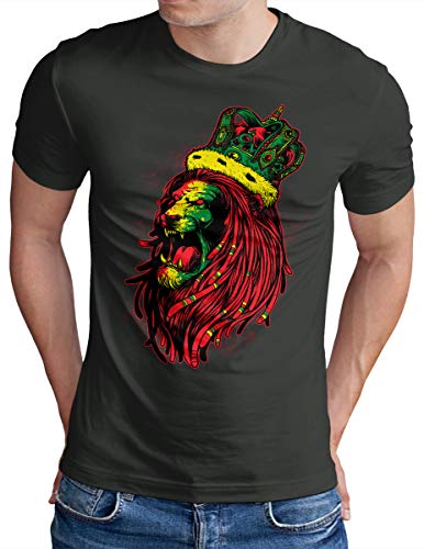 T-shirt homme Reggae OM3 tête de lion pour vibrer au rythme des festivals Rastafari