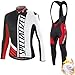 Set Abbigliamento da Ciclismo Completo Ciclismo Uomo Professionale Maglia Maniche Lunghe+Pantaloni Lunghi con 3D Cuscino per Ciclismo MTB Bicicletta Bici da Corsa Ciclismo (L,2)