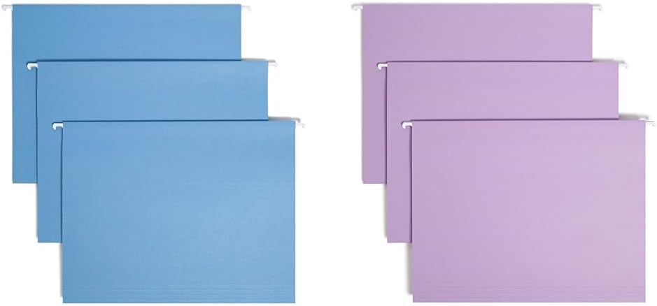 Smead Colored Hanging File Folders with Tab, Letter Size, Blue and Lavender, 25 per Box