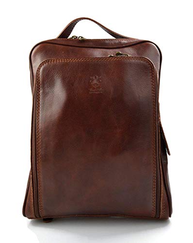 Sac en cuir marron fin des douleurs d'épaule grâce au porté dos modulable en veau