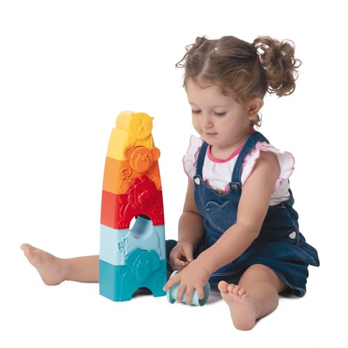 Chicco Eco+ animaux à empiler Tour et empilement de formes 5formes colorées empilables plastique recyclé développe la logique et les capacités manuelles fabriqué en Italie jeux éducatifs 9 - vue 8