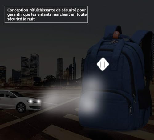 Sac d'école garçon et cartables scolaires fille avec sac multi-poches étanche - 2