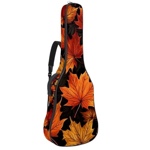 Housse de guitare acoustique 40 pouces au motif feuilles d'érable élégant
