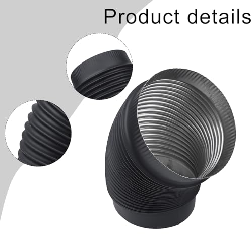 Coude 45° inox 304 noir poêle Newport, solution pour conduits de cheminée difficiles - 7