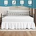 Twin Daybed Skirt 14 Inch Drop, Dust Ruffle Bed Skirts for Daybeds, Split Corners with Three Side Coverage (White)