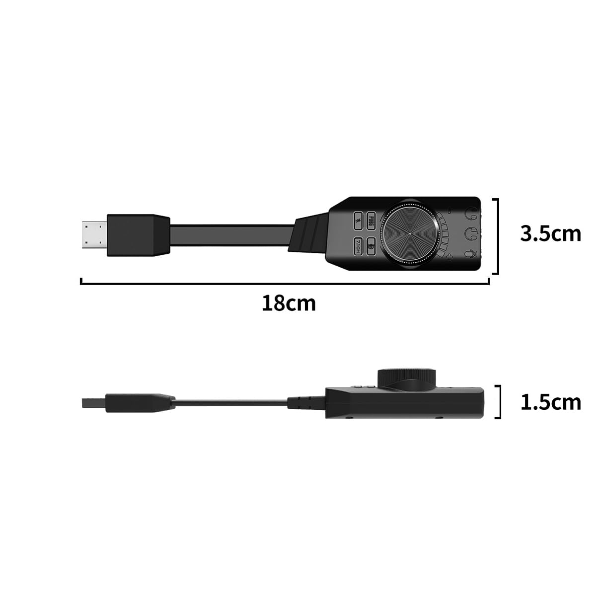 Karta dźwiękowa USB Namvo Virtual 7.1 Surround Sound USB zewnętrzna karta dźwiękowa z efektami dźwiękowymi PUBG do komputerów PC/Mac/zestawów słuchawkowych do gier