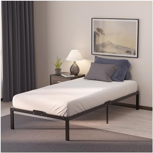 Dreamzie Metallbett 90x190 mit Lattenrost - Bettgestell 90x190 mit Füßen - Höhe 45 cm - Stabil, Einfacher Aufbau, Viel Stauraum