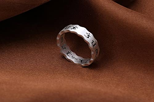 Bague fine en argent sterling S925 ajustable à surface mate