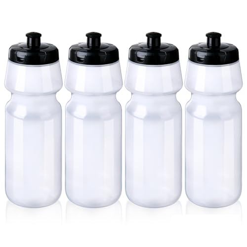 Amazon ZMCYN 4 Pack 750ML Clear Sports Water Bottle, Squeeze Cycling Water Bottle for Gym, Outdoor Running, Hiking (Transparent Colour, Dishwasher Safe) #ad