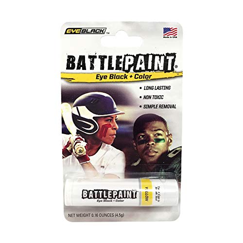 EyeBlack BattlePaint â€“ Bright Colored Under Eye Black Grease for Pro Athletes and Super Sports Fans, Football, Baseball, Softball, Soccer, 1 Stick - Yellow