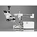 AmScope SM-4TZ-FOR-M Digital Professional Trinocular Stereo Zoom Microscope, WH10x Eyepieces, 3.5X-90X Magnification, 0.7X-4.5X Zoom Objective, Fiber-Optic Ring Light, Double-Arm Boom Stand, 110V-120V, Includes 0.5X and 2.0X Barlow Lenses and 1.3MP Camera with Reduction Lens and Software