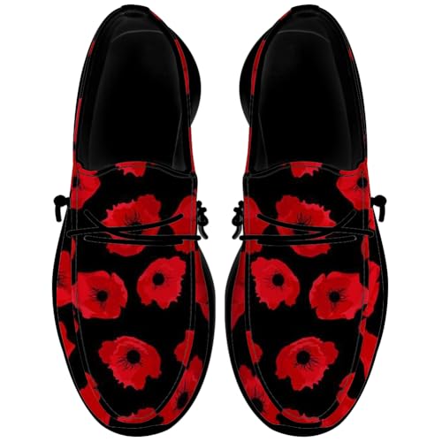 Floral Print Loafers Women Poppy Slip-on Shoes Walking Shoes Gifts for Women Men