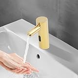 Donened - Warm- und Kaltwasserhahn, Automatischer Waschtischarmatur, 14 x 20cm Wasserhahn Bad nur für Kaltwasser, Standventil für Haushalte, Küchen, Bäder