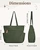 szyanlai Corduroy Tote Bags for Women Large Tote Bag with Zipper Shoulder Bags Handbags for College School Work Shopping Travel (green, L) #3