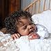 WOOROY Realistic Reborn Baby Dolls Black - 20-Inch African American Sleeping Newborn Dolls with Weighted Cloth Body and Soft Hand-Rooted Curly Hair with Accessories Gift Set for Kids Age 3+