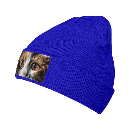 NSDdefAWCGT Beanie-Mütze für Herren und Damen, Slouchy Beanie, Winter, Strickmütze mit Bündchen, Katzen haben große Augen, weiche Mütze, Unisex,...