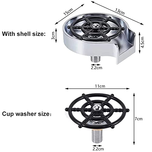 Glass Rinser Cup Washer,Automatic Cup Washer Fast Cleaning Faucet Glass Rinser for Kitchen Sink Home Restaurant Bar Sink - Image 2