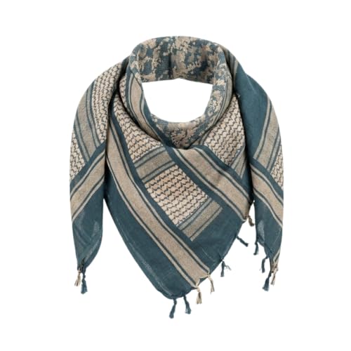 Image of Cotton Shemagh Keffiyeh Scarf - Lightweight Tactical Desert Head Neck Wrap, Sun Protection Outdoor Scarf for Summer Hiking