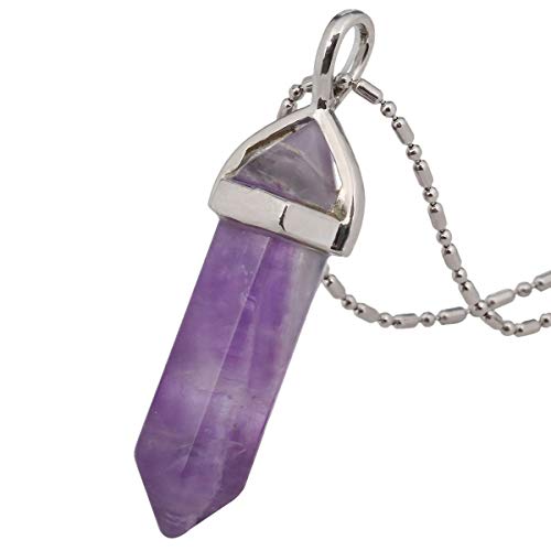 Collier hexagonal mookaitedecor en pierre de cristal pointu avec pendentif prisme - 2