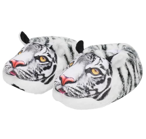 Image of Fluffy Hippo & Elephant Slippers - Oversized Warm House Slippers for Adults | Non-Slip Soft-Sole Indoor Slippers