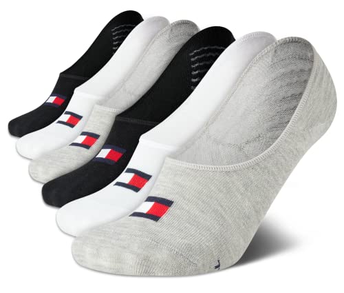 Tommy Hilfiger Women's No Show Socks - 6 Pack Soft Sretch Sneaker Liner Low Cut Ankle Socks with No-Slip Heel (Size: 4-10)