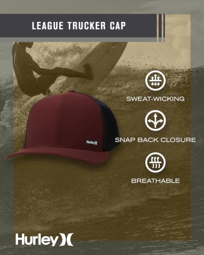 Image of Hurley Men's Caps - H2O-Dri League Baseball Caps for Men with Snapback Closure - Classic Mens Trucker Hats (S-XL)